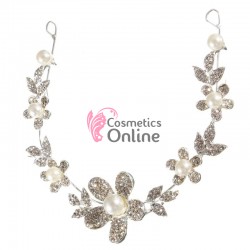 Tiara Ti046 argintie pentru mirese cu perle